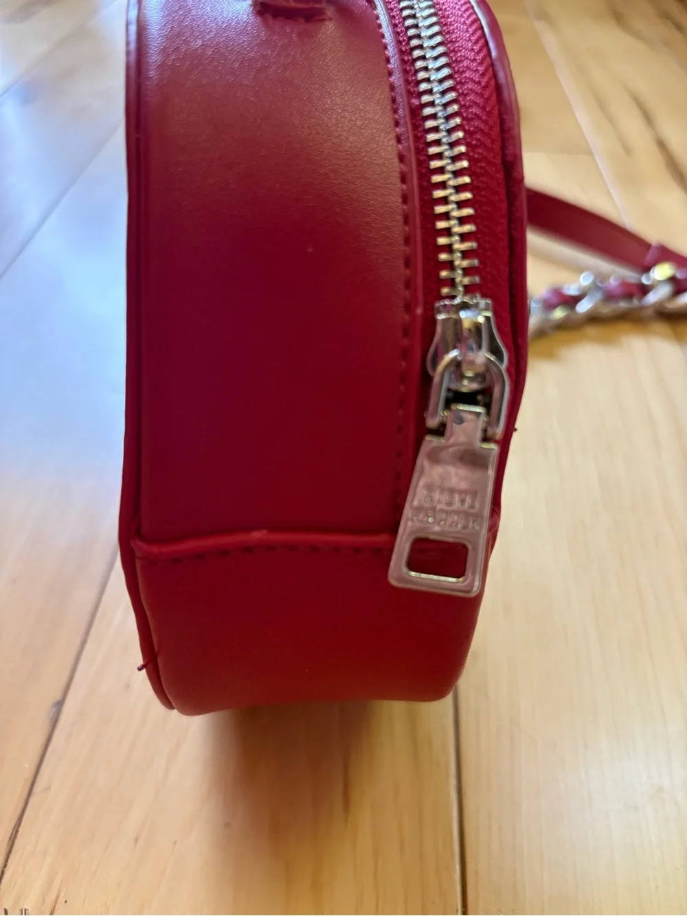 Steve Madden Red Heart Crossbody Bag with Grommet Detail